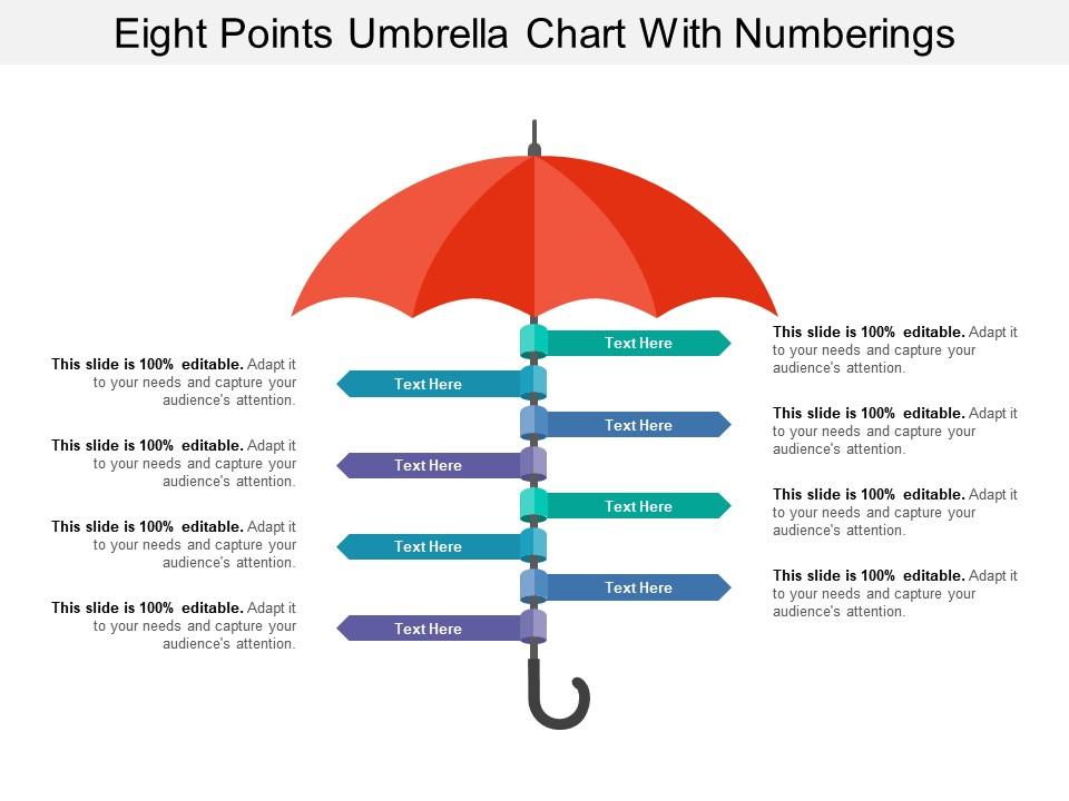 Eight points umbrella chart with numberings Slide00