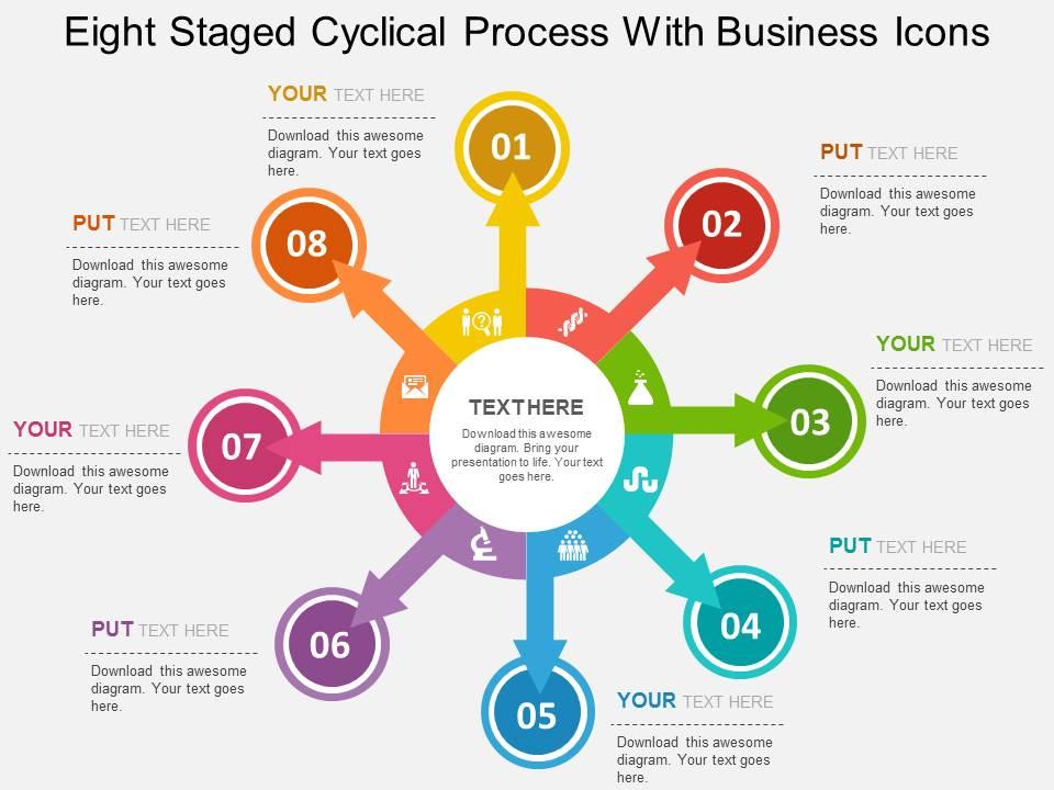 eight_staged_cyclic_process_with_business_icons_flat_powerpoint_design_Slide01