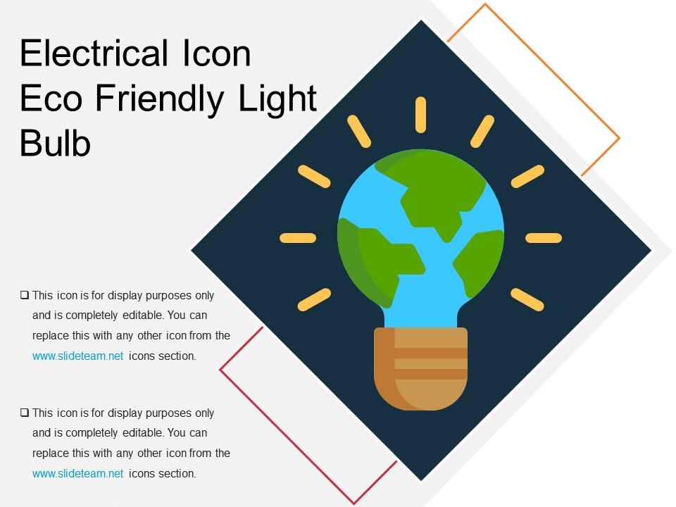 Electrical icon eco friendly light bulb Slide01