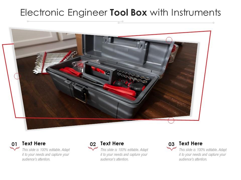 Electronic Engineer Tool Box With Instruments PowerPoint Slides