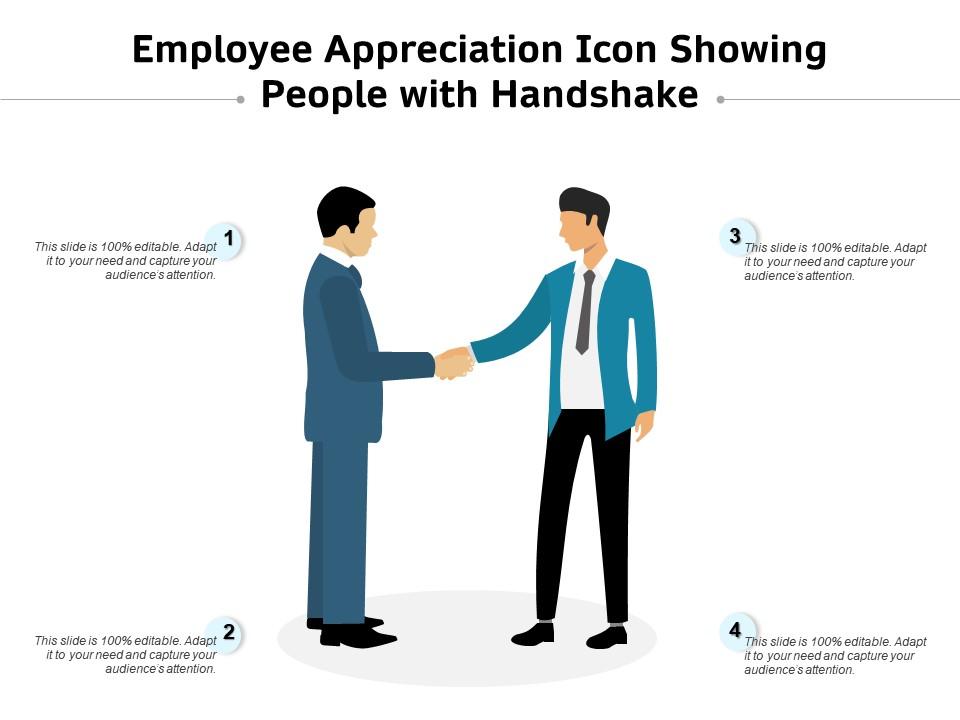 Employee appreciation icon showing people with handshake Slide01