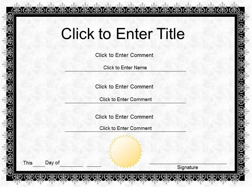 Employee award diploma certificate template of completion completion powerpoint for kids Slide00
