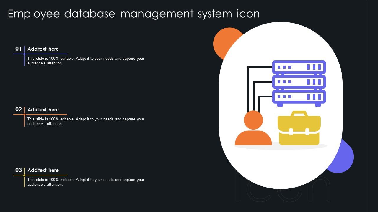 Employee Database Management System Icon PPT Sample