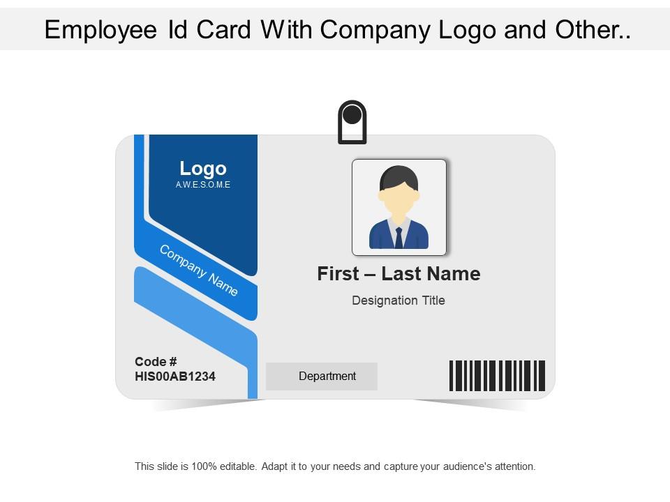 Employee id card with company logo and other related details Slide00