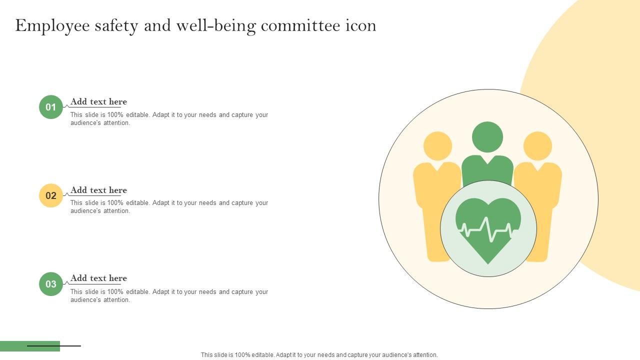 Employee Safety And Well Being Committee Icon PPT Template