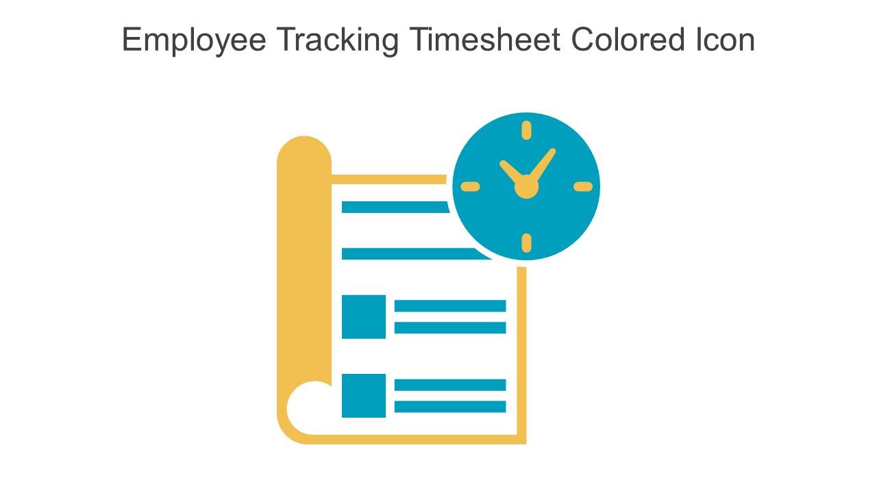 Employee tracking timesheet colored icon in powerpoint pptx png and