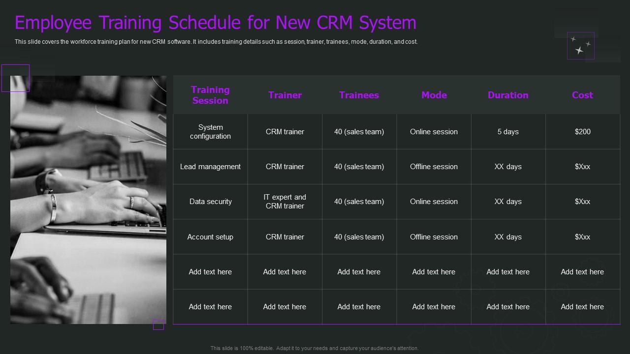 Employee Training Schedule For New Crm System Crm Implementation Process Slide01