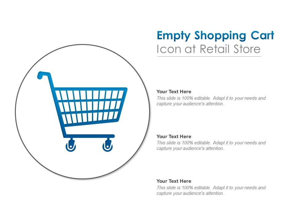 Empty shopping cart icon at retail store Slide01