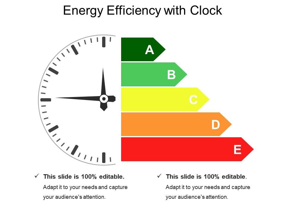 Energy Efficiency With Clock | Presentation Graphics | Presentation ...