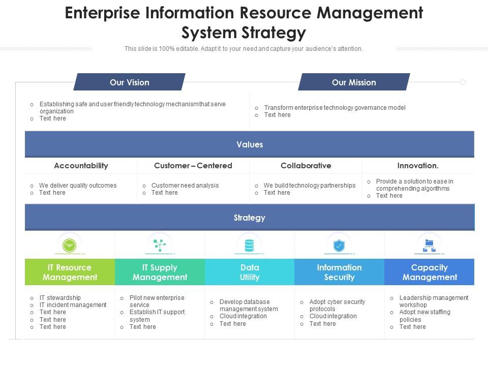 Enterprise information resource management system strategy