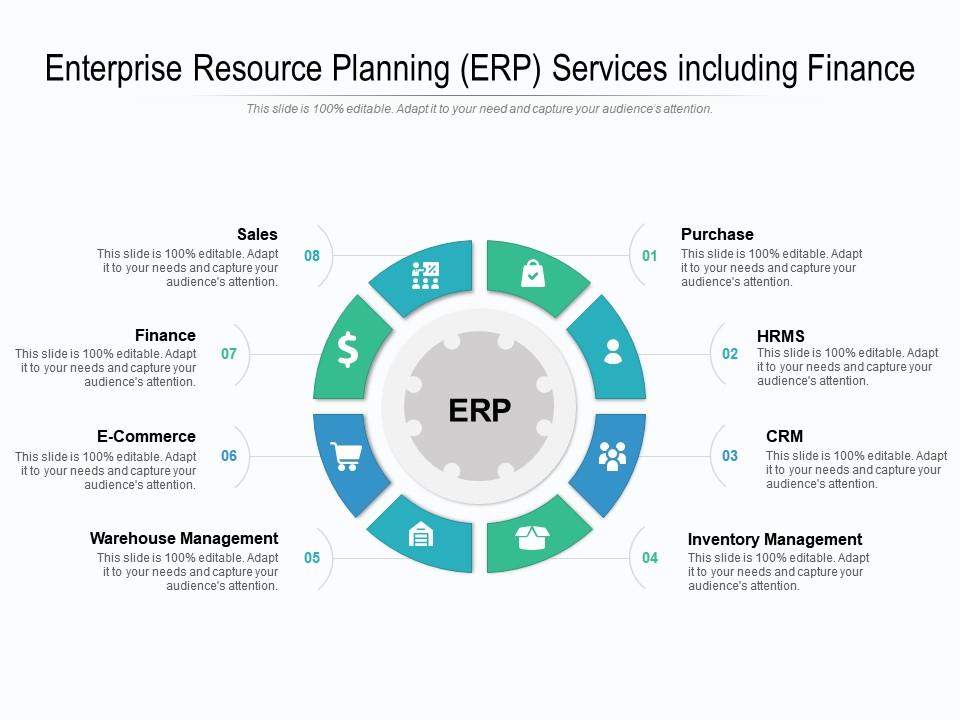 Enterprise resource planning erp services including finance