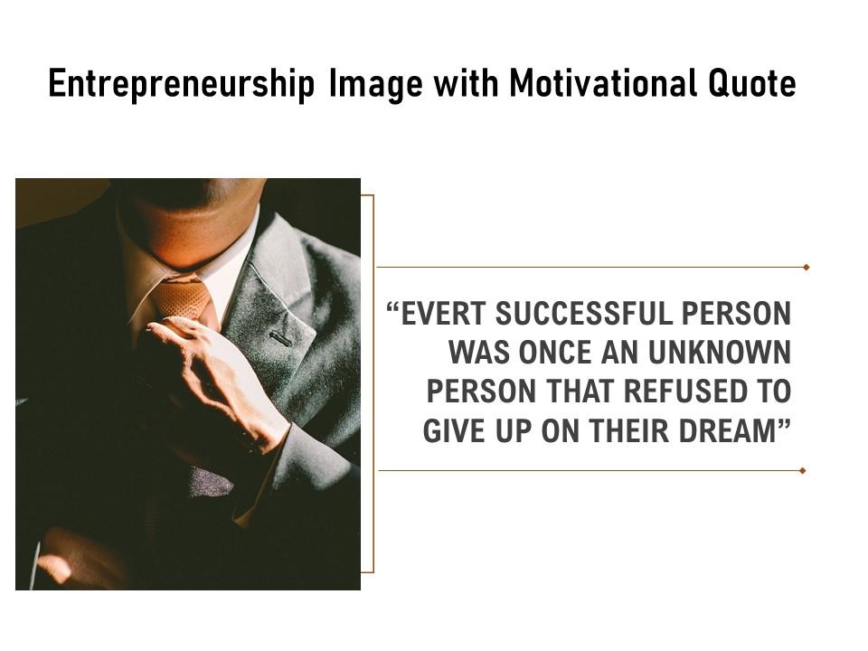 Entrepreneurship image with motivational quote Slide01