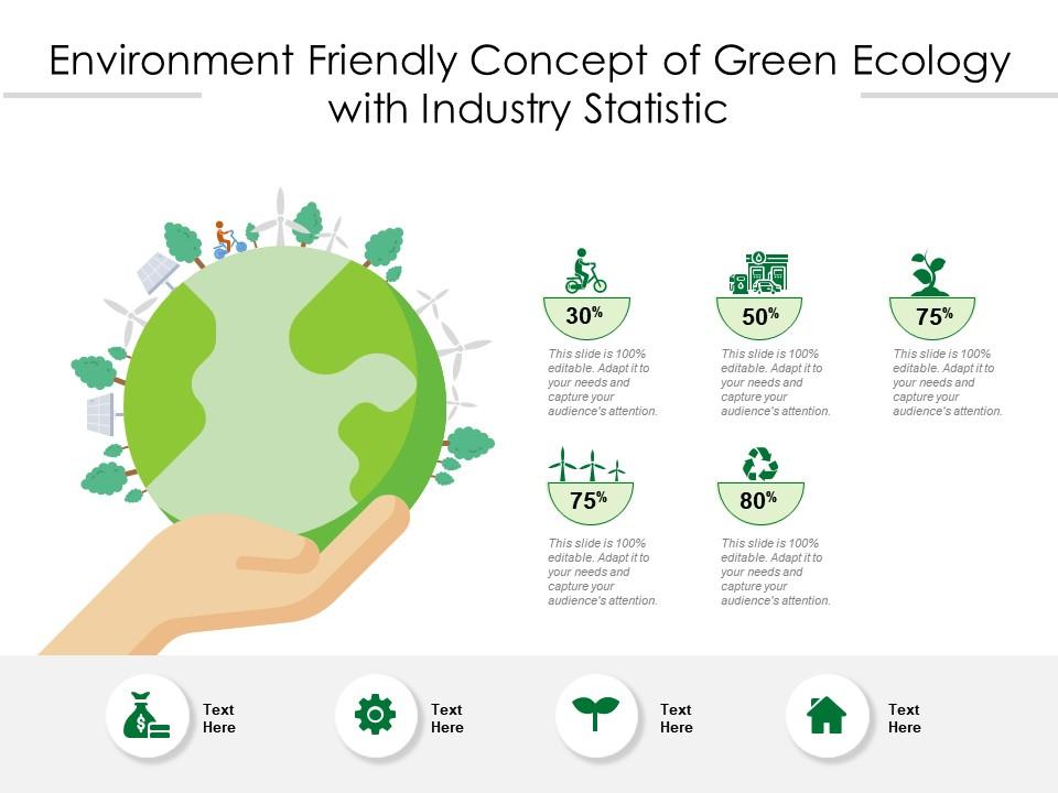 Environment friendly concept of green ecology with industry statistic