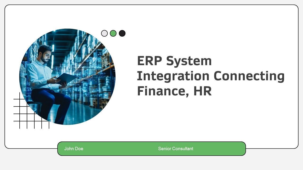 ERP System Integration Connecting Finance HR PPT Template AT ERP System Integration Connecting Finance HR PPT Template AT