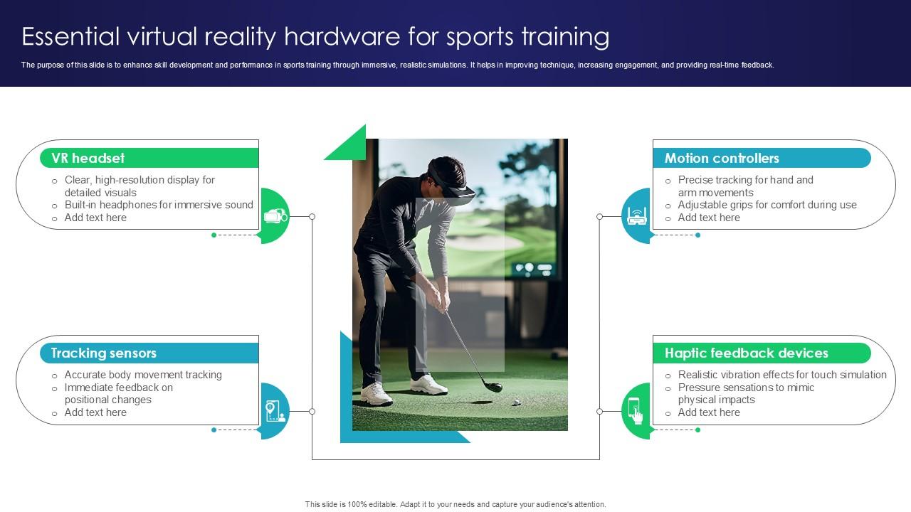 Essential Virtual Reality Hardware For Sports Training Ppt Sample PPT