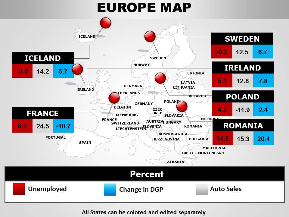 Europe continents powerpoint map 1114 Slide01