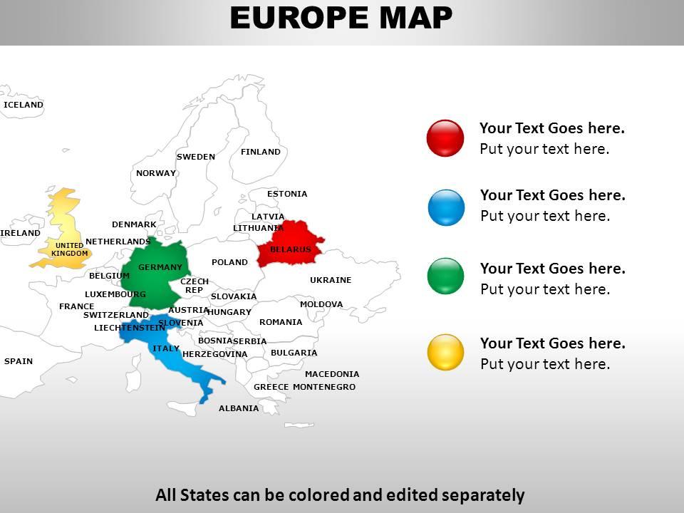 Europe continents powerpoint maps | Presentation Graphics ...