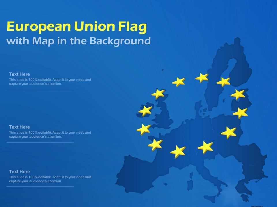 European union flag with map in the background Slide01