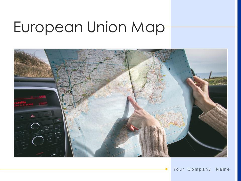 European Union Map Location Pointer Flag Shape Political Relations Slide01
