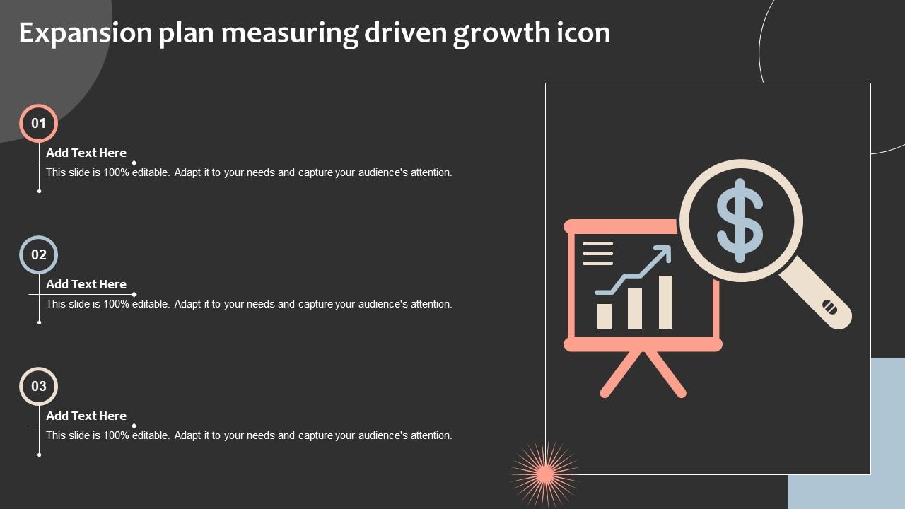 Expansion Plan Measuring Driven Growth Icon Expansion Plan Measuring Driven Growth Icon