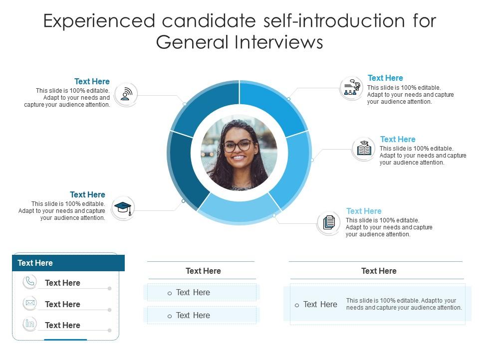 Experienced candidate self introduction for general interviews infographic template Slide01