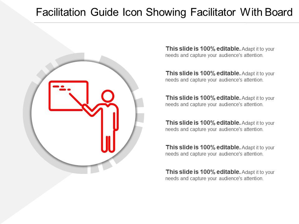 Facilitation Guide Icon Showing Facilitator With Board PowerPoint
