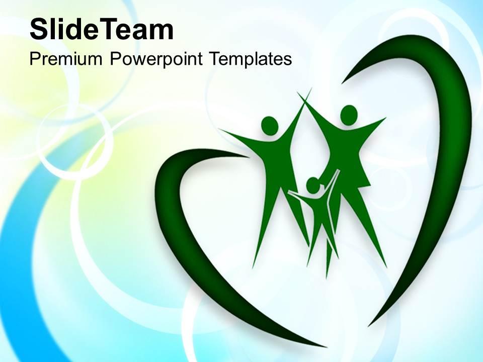 Family in heart shape abstract background powerpoint templates ppt themes and graphics 0213 Slide01