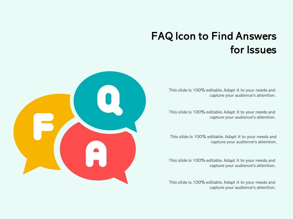 FAQ Icon To Find Answers For Issues | Presentation Graphics ...
