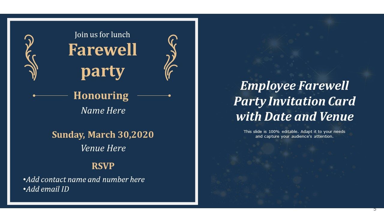 Farewell Party Employee Invitation Planning Graduated Discussions |  Presentation Graphics | Presentation PowerPoint Example | Slide Templates