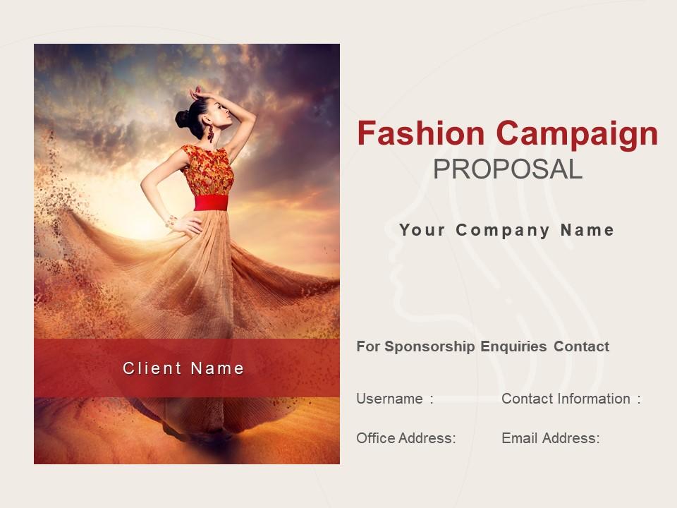 Fashion Campaign Proposal Powerpoint Presentation Slides Slide01