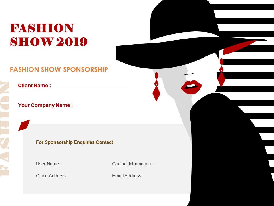 Fashion show sponsorship proposal powerpoint presentation slides Slide01