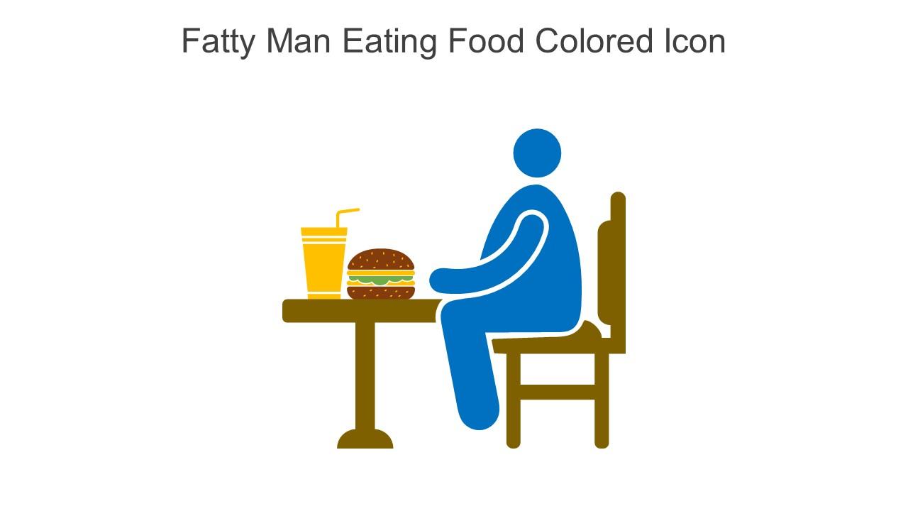 Fatty Man Eating Food Colored Icon In Powerpoint Pptx Png And Editable Eps Format