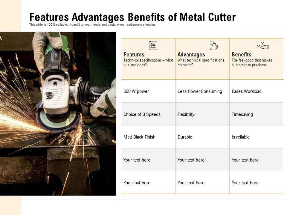 Features advantages benefits of metal cutter Slide00