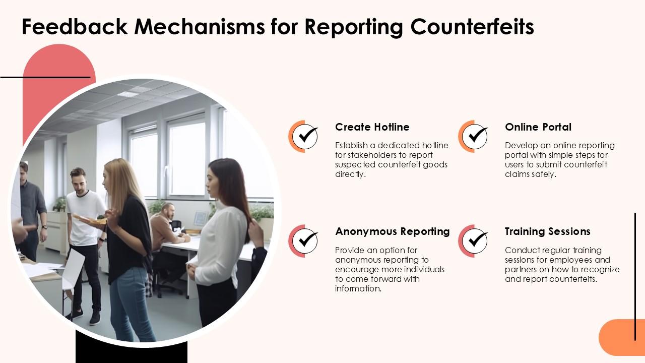Feedback Mechanisms For Reporting Counterfeit Goods PPT Sample ST AI SS ...