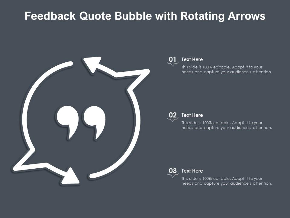 Feedback Quote Bubble With Rotating Arrows