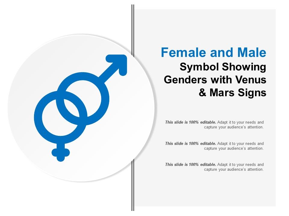 Female and male symbol showing genders with venus and mars signs Slide01