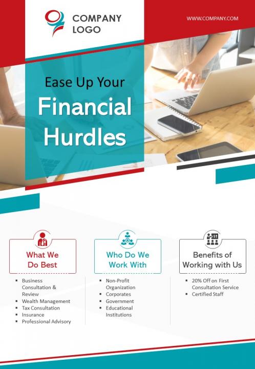 Financial consulting firm two page brochure template Slide01
