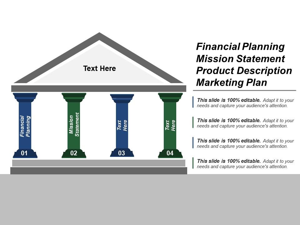 Financial planning mission statement product description marketing plan Slide00