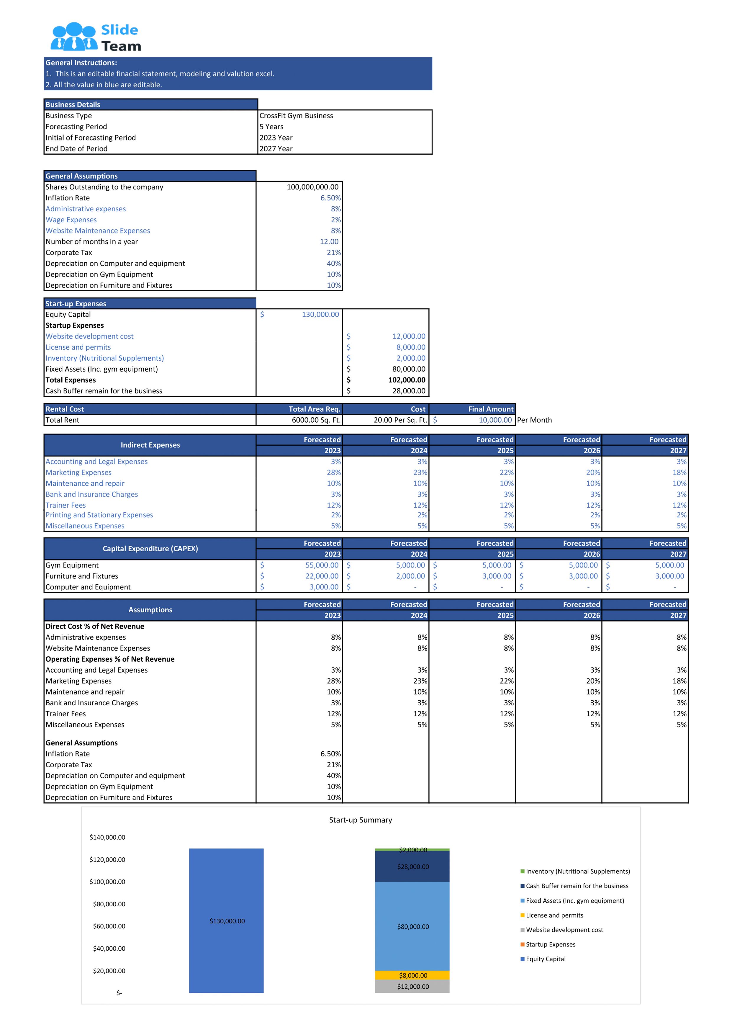 Gym Excel Template