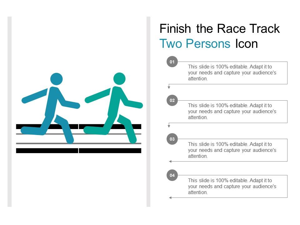 Finish The Race Track Two Persons Icon | PowerPoint Slide Template ...