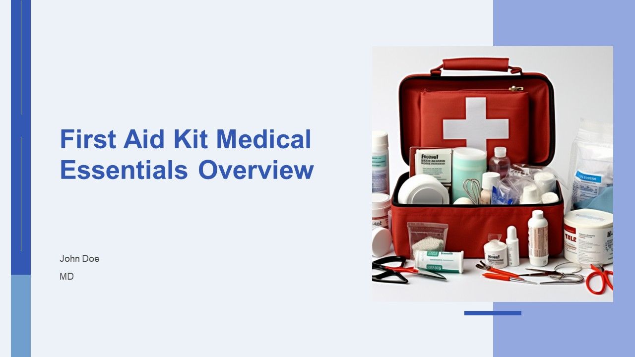 First Aid Kit Medical Essentials Overview PPT Mockup AT First Aid Kit Medical Essentials Overview PPT Mockup AT