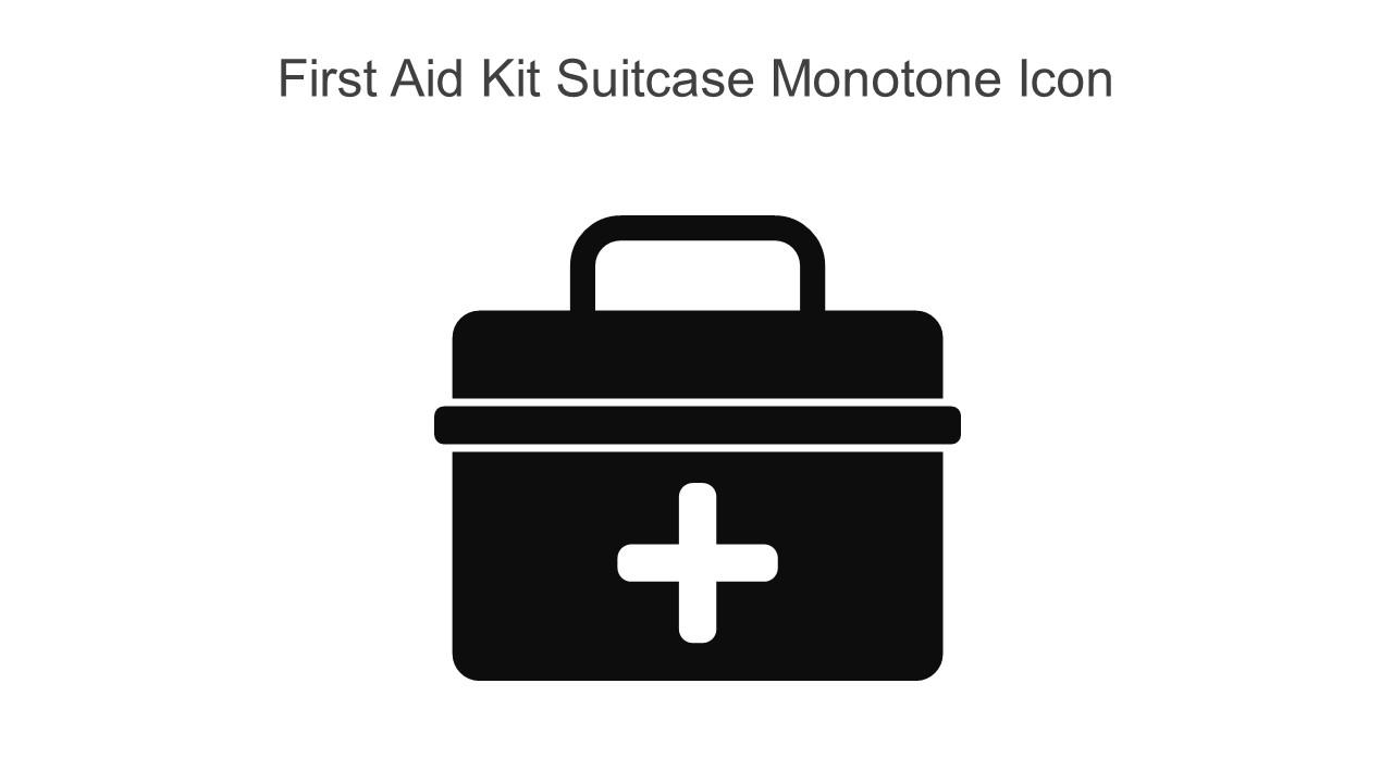 First Aid Kit Suitcase Monotone Icon In Powerpoint Pptx Png And Editable Eps Format