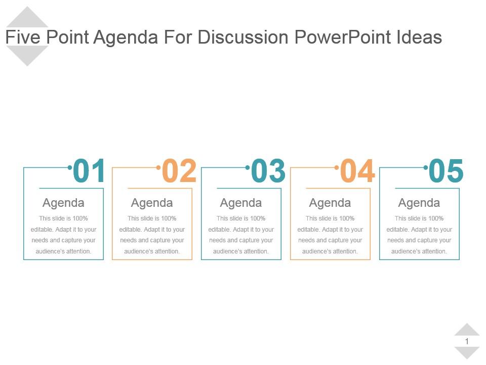 Five point agenda for discussion powerpoint ideas Slide00
