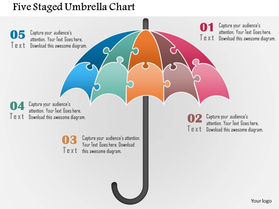 Five staged umbrella chart powerpoint template Slide00