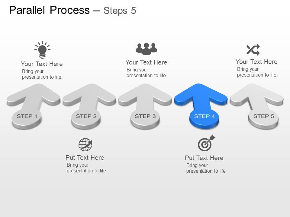 Five Step Parallel Process Diagram Powerpoint Template Slide ...