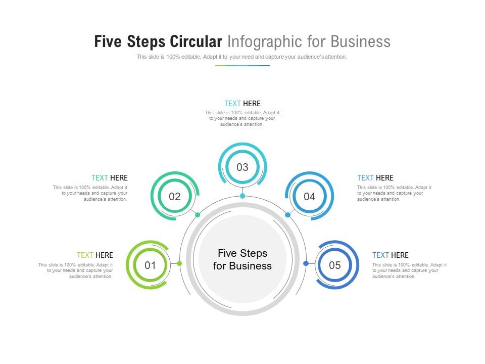 Five steps circular infographic for business Slide01