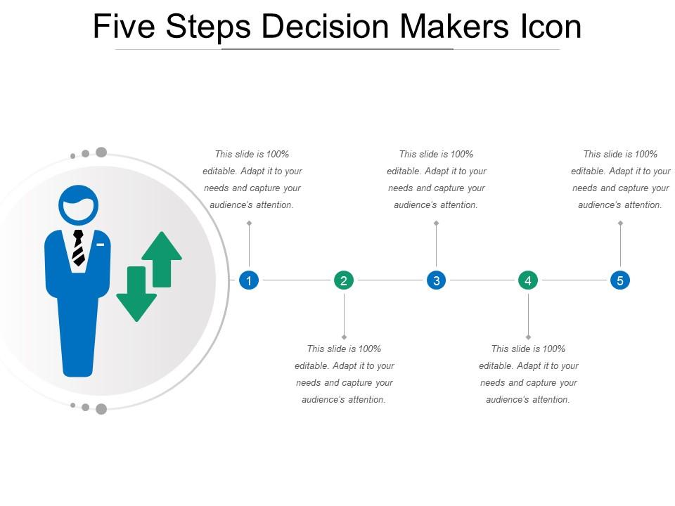 Five steps decision makers icon Slide00