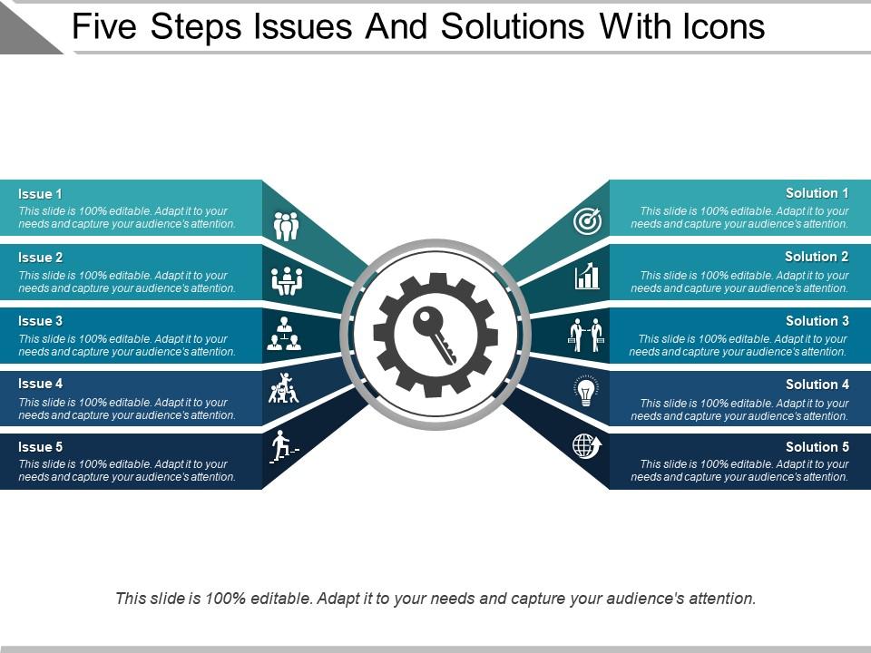 five_steps_issues_and_solutions_with_icons_Slide01