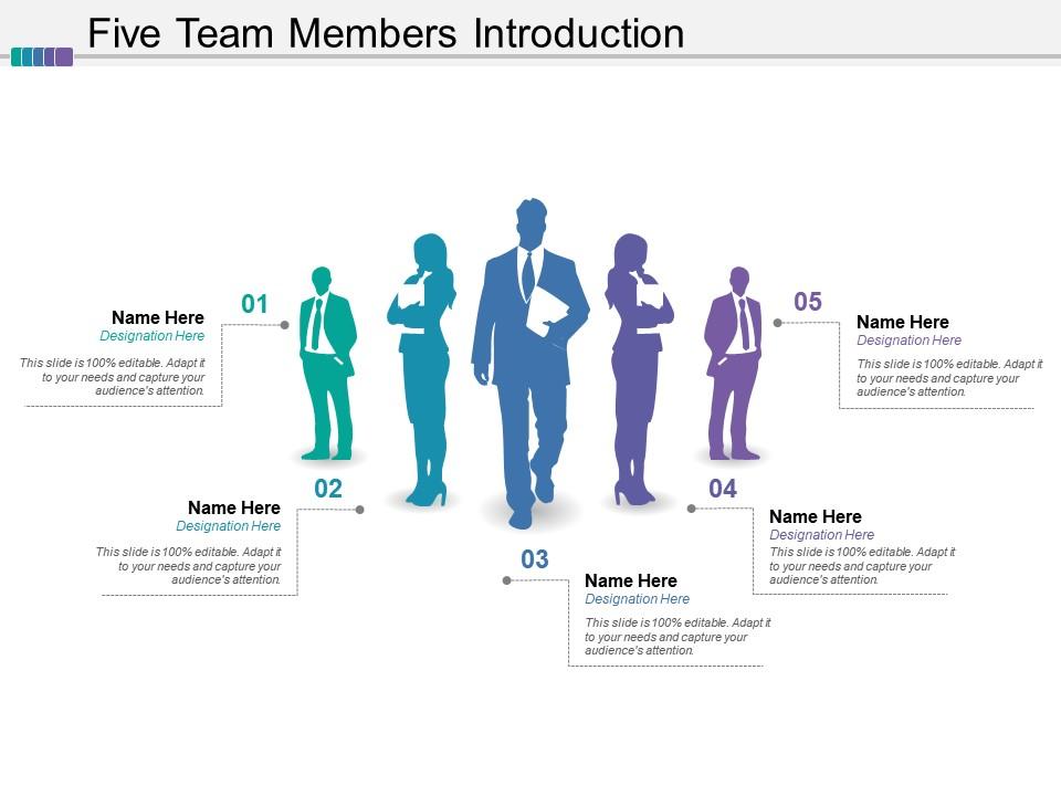 Five team members introduction Slide01