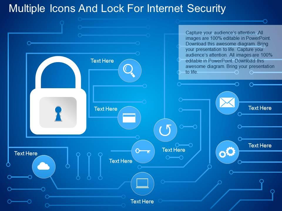 fo_multiple_icons_and_lock_for_internet_security_powerpoint_template_Slide01